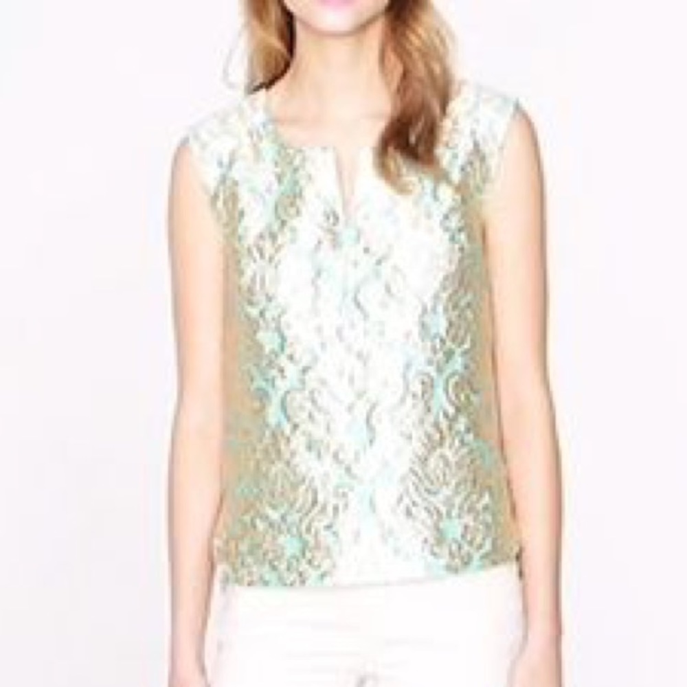 J. CREW | sz 2 gilded jacquard top in brocade